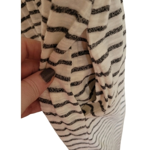 Listicle Terry Keyhole Lounge Dress In Gray White Stripes Size Large - Picture 5 of 12